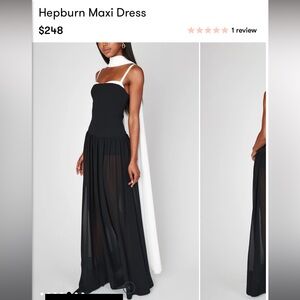 Elegant Black and White Hepburn maxi dress gown show me your mumu small new